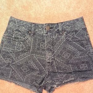 PacSun Gray Patterned Jean Shorts